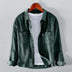 Men Pocket Casual Corduroy Long-sleeved Shirt Douson Odeh