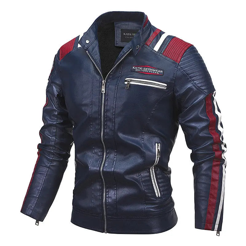 Motorcycle Leather Coat For Men Autumn And Winter New Men Douson Odeh