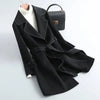 Western Style Contrast Color Mid-length Woolen Coat