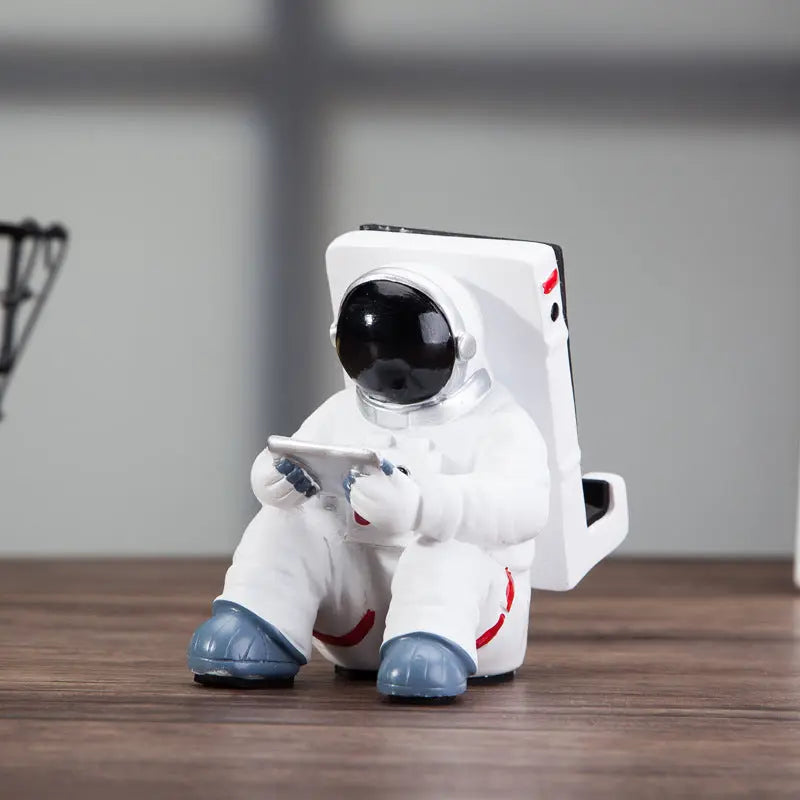 Simple Astronaut Mobile Phone Stand Student Desktop Holder Cute Spaceman Cell Phone Holder Creative Gift Small Desk Decoration Douson Odeh