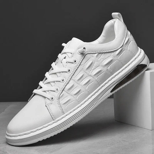 Leather Shoes Breathable Pattern Casual Sneakers Douson Odeh