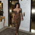 Leopard Off-Shoulder Maxi Dress