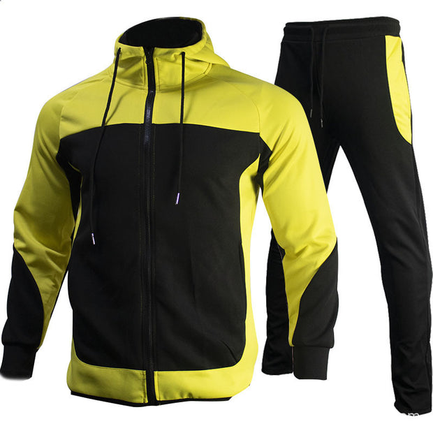 Hooded Autumn Jacket Sports Casual Suit Men