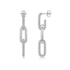 Chain Luxury Fashion Diamond Earrings Stud Set With Mosan Diamond Silver Ornaments