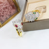 Snake shaped electroplated micro horseeye zircon ring