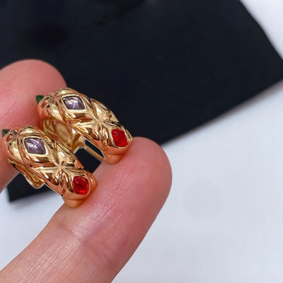 Three Diamond Flowing Color Earrings Female Niche