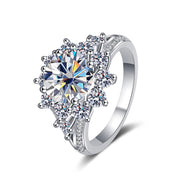 925 Sterling Silver Ring Female 3 Karat Color Moissanite Affordable Luxury Style Ring