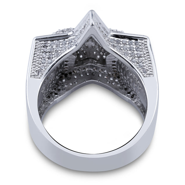Five-pointed Star Three-dimensional Ring Slightly Inlaid With Zircon