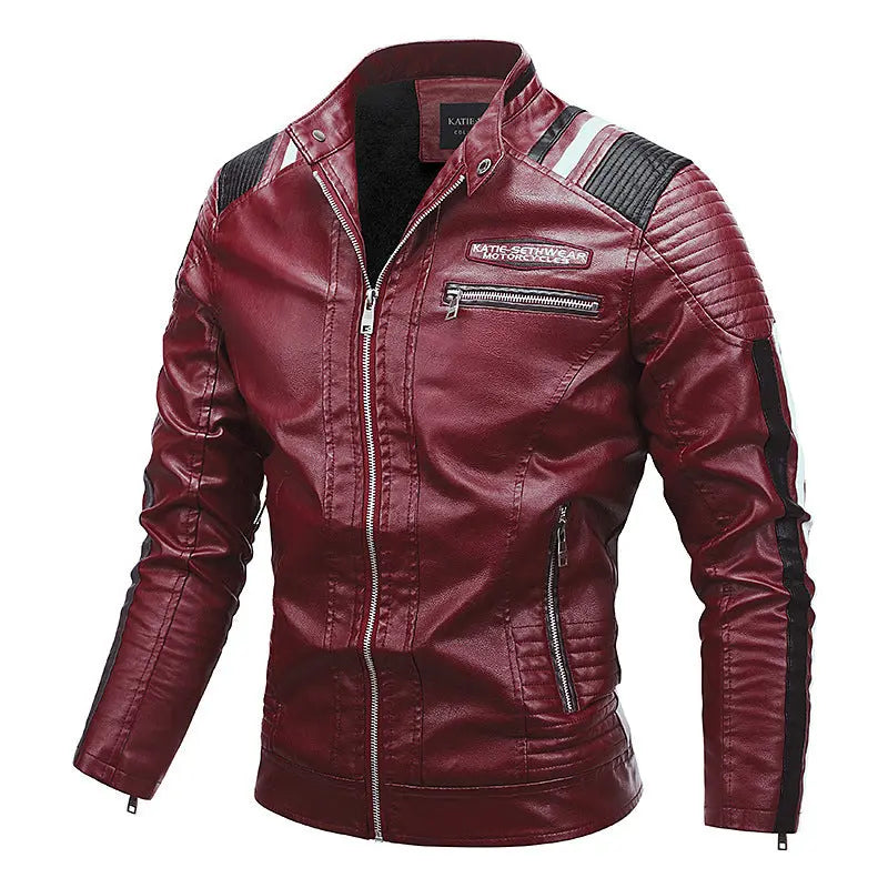 Motorcycle Leather Coat For Men Autumn And Winter New Men Douson Odeh