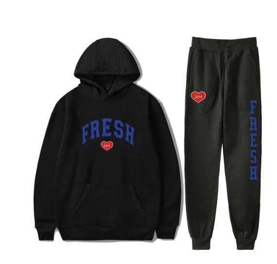 Fashion Printed Sports Sweater Warm Hoodie Casual Suit