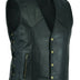 Men's Leather Waistcoat V-neck Single Breasted Side Zipper Lace Up Short Sleeveless Top Douson Odeh