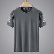 Summer Solid Color Round Neck Top Clothing Speed Sporty Simplicity Ice T-shirt Men