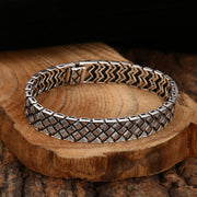 925 Sterling Silver Cross Woven Line Bracelet