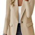 Ins Lapel Button Jacket Fashion Commuter Casual Suit Jacket Women's Long-sleeved Tops Outwear Clothing