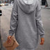 Solid Long Hoodies Sweater With Pocket Mid-length Hooded Sweatshirt Womens Clothing