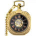 VIGOROSO Mens Gold Roman NO. Pocket Watch with Chain Skeleton Hand Wind Up Mechanical Pocket Watches for Men & Women Douson Odeh