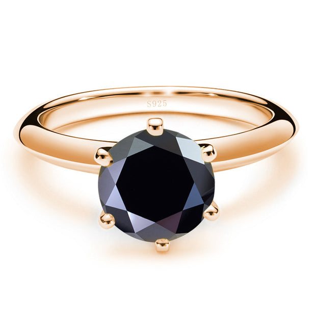 Moissanite Ring Female S925 Silver 18K Gold Plating