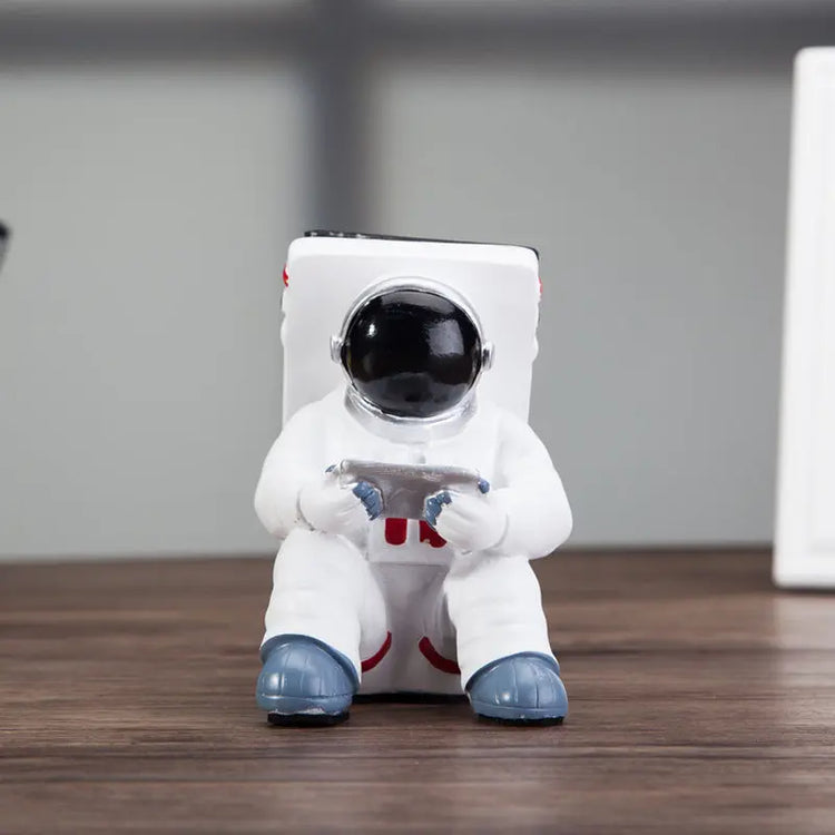 Simple Astronaut Mobile Phone Stand Student Desktop Holder Cute Spaceman Cell Phone Holder Creative Gift Small Desk Decoration Douson Odeh