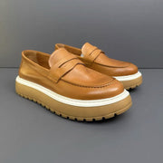 Leather One Pedal Lazy Casual Sneakers