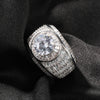 Copper Inlaid Zircon Men's Ring With Diamonds For Couples Rings
