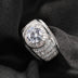 Copper Inlaid Zircon Men's Ring With Diamonds For Couples Rings
