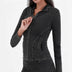 Slim Zippered Yoga Denim Jacket With Pockets High Collar Sports Fitness Outerwear Tops Coat For Women Clothing Douson Odeh