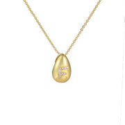 Glossy Water Drop 26 English Letter Pendant Copper-plated Gold Simple Pendant Female