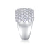 Multiple Row Diamond Wide Rings, Moissanite Rings, Luxury Fashion Silver Rings