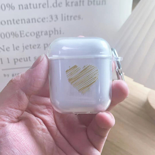Earphone Sleeves 3 Generation Bluetooth Earbuds Case Applicable To Tpu Transparent Soft Shell Graffiti Love Heart