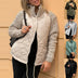 Stand Collar Cotton Jacket With Pockets Fashion Knitted Stitching Zipper Coat Winter Warm Tops For Women Douson Odeh