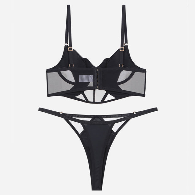 Glossy Mesh Hollow French Underwear Women