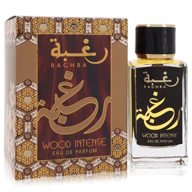 Lattafa Raghba Wood Intense for Men Eau De Parfum Spray 3.4 Ounce