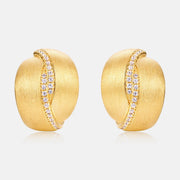 Frosted Brushed Geometric Ear Studs Women