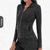 Slim Zippered Yoga Denim Jacket With Pockets High Collar Sports Fitness Outerwear Tops Coat For Women Clothing Douson Odeh