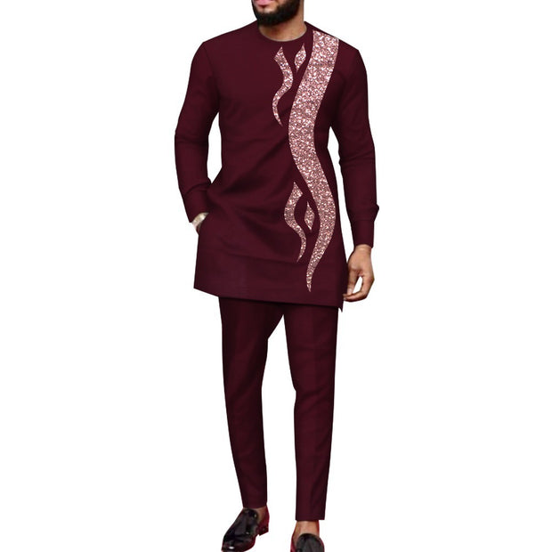 Men's Fashionable Sequins Stitching Business Suit