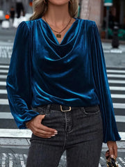 Women's Pile Collar Long Sleeve Top