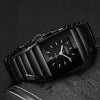 Men's Square Silver Diamond Quartz Watch