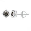 S925 Sterling Silver Green Four-claw Moissanite Stud Earrings