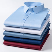 Fashion High Elastic Ice Silk Men's Short Sleeve Shirt