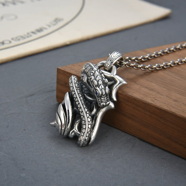 S925 Sterling Silver Original Design National Fashion Men's Necklace Pendant