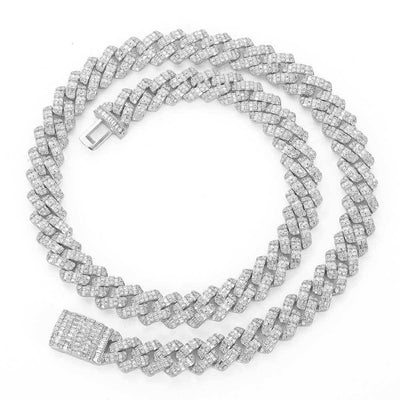 Hip Hop Square Circle Mixed Inlay 10mm Diamond Cuban Necklace