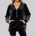 Loose Long Sleeve Zipper Pocket Pleuche Top Women