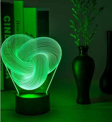 Twist Abstract LED 3D Night Light Touch Control | Colorful Acrylic Mood Lamp