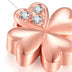 18K gold necklace lucky clover Rose Gold Diamond Pendant gold color custom female bone chain shop