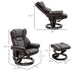 Massage Recliner Chair Brown With Ottoman 10-Point Vibrating Swivel For Bedroom & Living Room