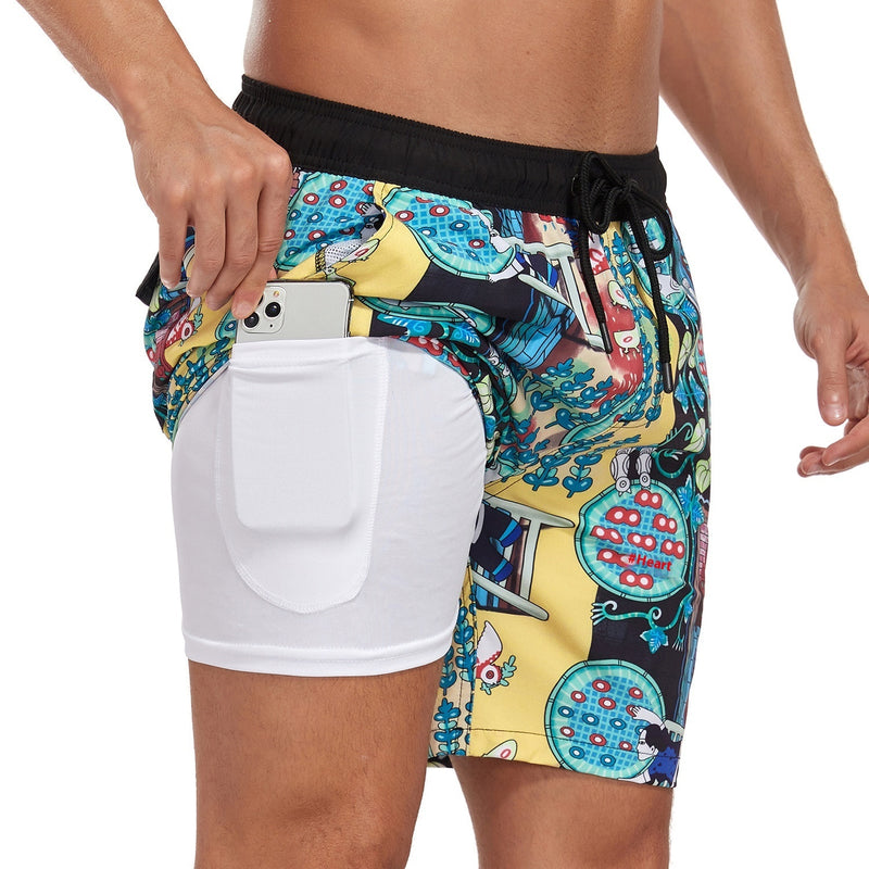 Foreign Trade Casual Shorts Vacation Beach Pants Milk Silk Lining
