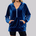Loose Long Sleeve Zipper Pocket Pleuche Top Women