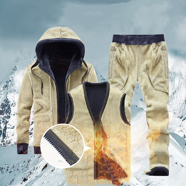 Middle-aged And Elderly Men's Fleece Thick Sports Suit