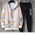 Men's Spring And Autumn Long Sleeve Zipper Printed Casual Suit