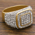 Gold-plated Micro Inlaid Zircon Ring Hip Hop Full Diamond Men's Ring